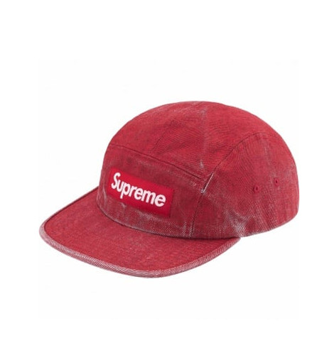 Cappuccio da campo in denim rivestito supreme rosso nuovo in mano scatola spedizione veloce