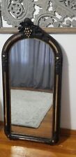 Large Antique Mirror Black With Gold Ornate Details French Victorian 