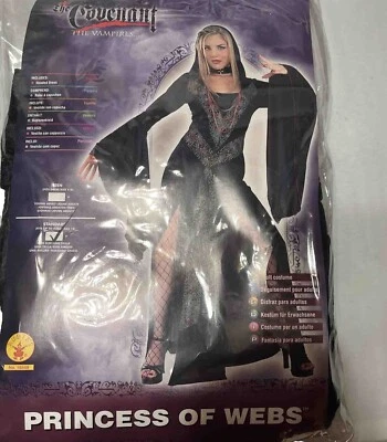 Princess of Webs Adult Women Gothic Vampire Spider Sexy Hooded Velvet Dress Hot - Image 1 of 2