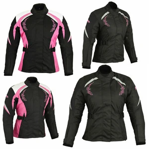 Women Motorcycle Jacket Racing Waterproof Coat Ladies Armored Textile Jackets UK - Picture 1 of 12