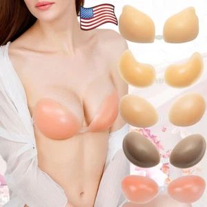 Silicone Strapless Invisible Bra Gel Backless Self-adhesive Push Up Reusable Bra - Picture 1 of 13