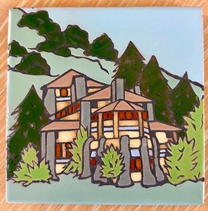 Ch. Fitzgerald pintado a mano Mag Mor Studios azulejo remache arte montaña rusa Yosemite 6x6" - Imagen 1 de 22