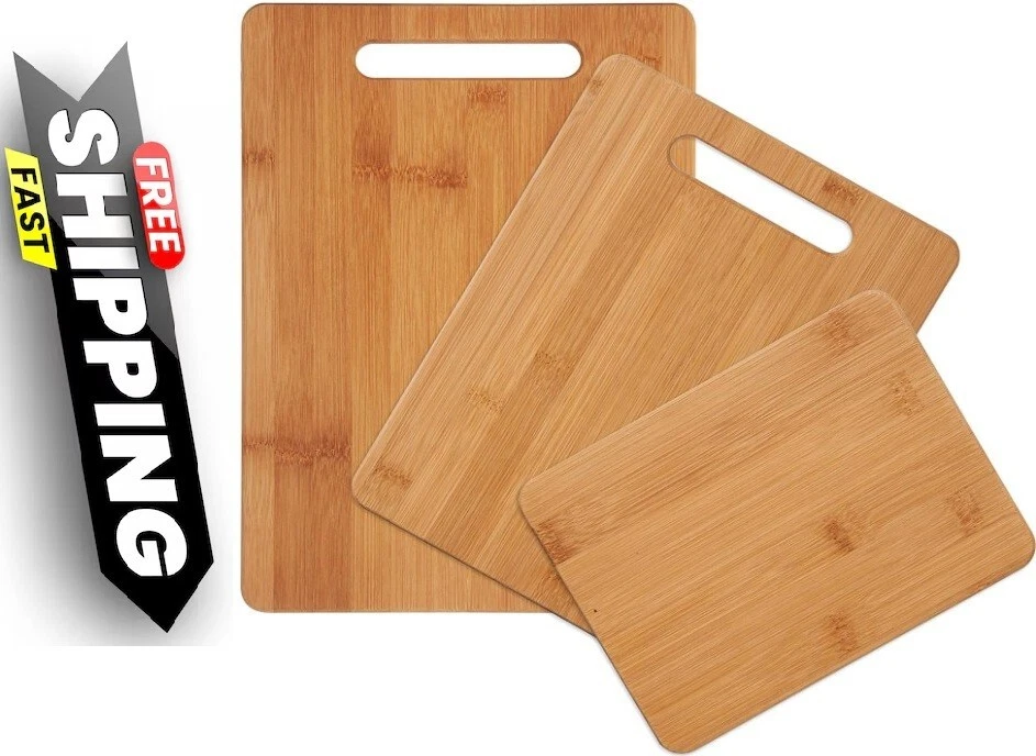 Juego de 3 tablas de cortar de bambú Farberware charcutería reversible para cortar madera Foto 1 de 4