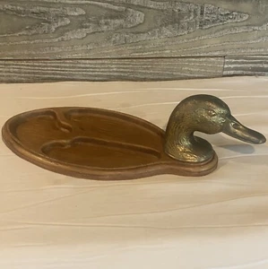 Unique Cottage Core Vintage Brass Duck Platter Trinket Tray  EMIG 1743 7294 - Picture 1 of 6