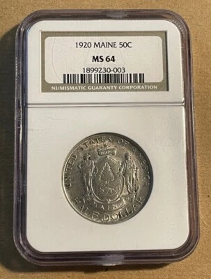 U.S. - 1920 Silver Maine Commemorative Half Dollar (NGC MS 64) - Image 1 of 4