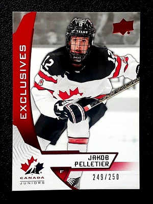 JAKOB PELLETIER 2019-20 UD TEAM CANADA JUNIORS EXCLUSIVES NO 3 #249/250    59454 - Image 1 of 2