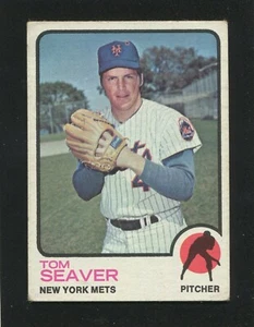 #350 Tom Seaver, Mets - 1973 Topps: en muy buen estado, sin pliegues, algo de brillo 250118e - Imagen 1 de 3