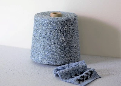 100% Silk Tsumugi Tweed Hasegawa 1/5 NM Cone 500 g  2500 m  Blue denim Japan - Image 1 of 4