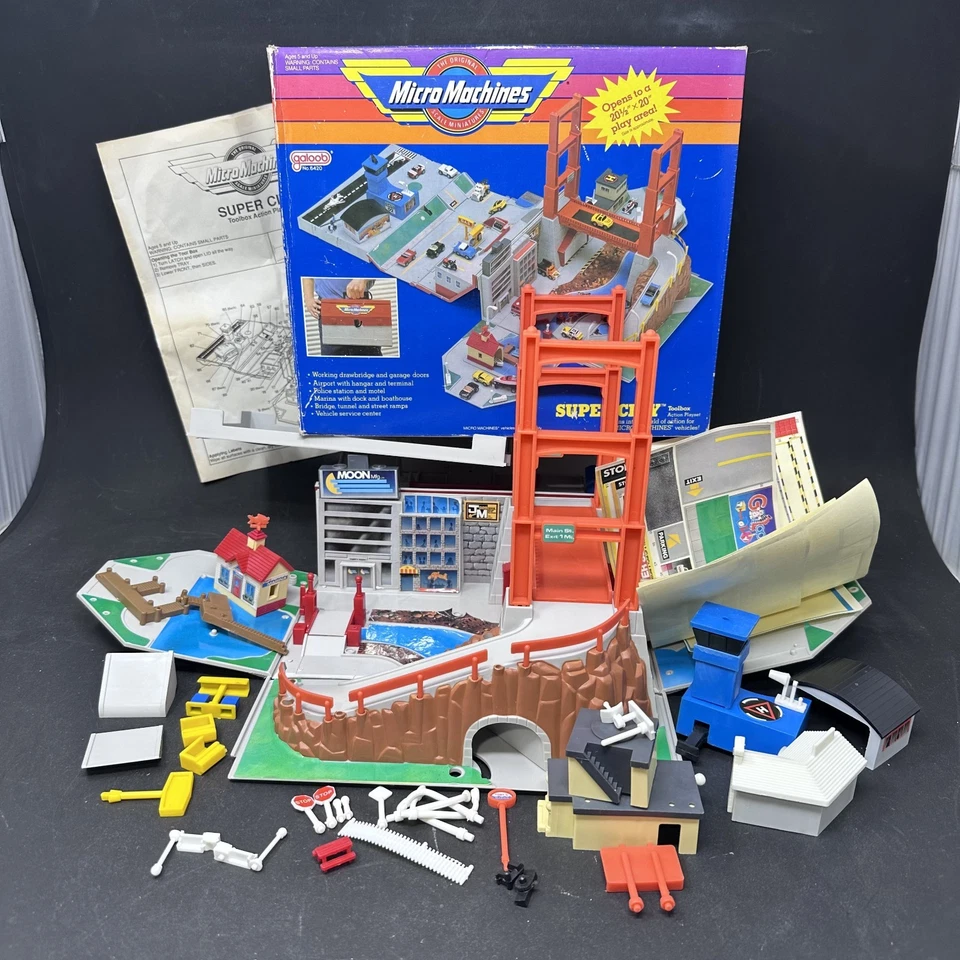 Micro Machines Toolbox SUPER CITY Playset 1988 Galoob Near Complete - Vintage - Image 1 of 4