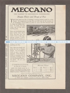 Vintage 1914 MECCANO Magazin AD ~ KOHLEHALDE ~ Wettbewerb - Bild 1 von 1