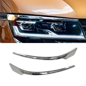 Stainless Steel Chrome Upper Headlight Trim Set For VW Transporter 2020-2024 - Picture 1 of 6