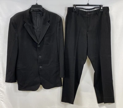 Emporio Armani Men's Black Pinstripe 2-Piece Suit Made in Italy Size 40 - Image 1 of 4