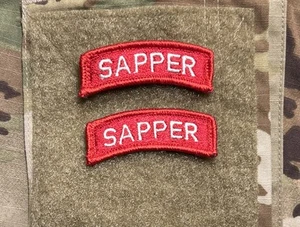 Pestañas Sapper del Ejército de Estados Unidos (2) con gancho ACU a todo color - Imagen 1 de 2
