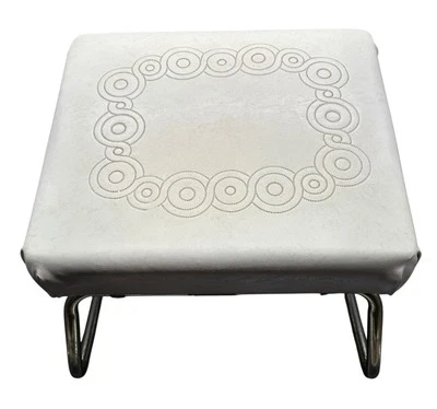 Tumbona otomana de colección Mid Century años 60 perla mecha reposapiés blanco/crema MCM Foto 1 de 4