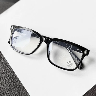 Chrome Hearts Style Glasses Blue Light Filter Black Y2K - Image 1 of 4