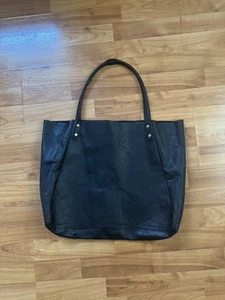 American Apparel L’Epicier Black Leather Tote Bag Made In USA - Bild 1 von 6