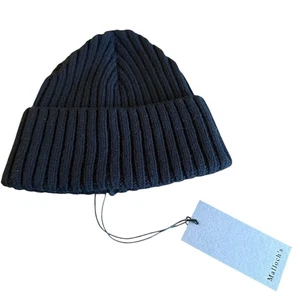 BNWT Malloch’s Black Wilton Lambswool Beanie Hat RRP £70 Made In Scotland - Picture 1 of 4