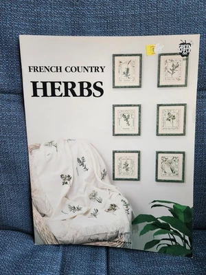 Green Apple French Country Herbs Cross Stitch Pattern Vintage 1990 - Image 1 of 2