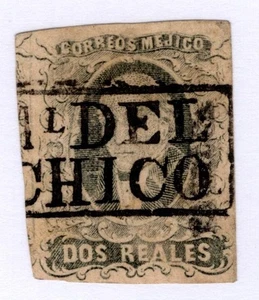Mexico 1861 Issue Scott 8 Used, VF Pachuca Cancel Mineral del Chico - Bild 1 von 1