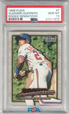 VLADIMIR GUERRERO 1998 Fleer Tradition Rookie Sensations #7 PSA 10 GEM MINT  - Image 1 of 2