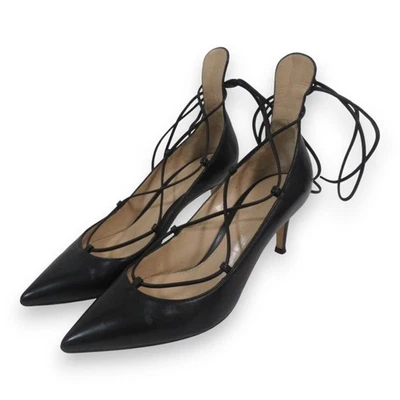 Zapatos de salón Gianvito Rossi con cordones punta 36 aprox. 9,1"" negros para mujer USADOS Foto 1 de 4