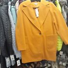 Topshop Carly Coat Mustard Yellow Coat With Oversized Pockets Women's Size 10