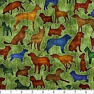 QUILTING TREASURES "IT'S A RUFF LIFE" 24244-G DOGS FABRIC (MAKE SELECTION) - Picture 1 of 2