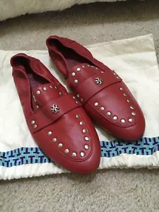 Tory Burch Perfect Red Leather Ballet Loafer Womens Sz 7 - Picture 1 of 8