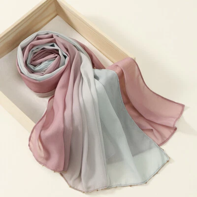 Hijab Women Chiffon Long Scarf Muslim Turban Head Wrap Shawl Islamic Headscarf - Image 1 of 4