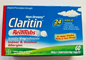 Claritin RediTabs 10mg (60 Tablets ) Allergy Relief Exp. 04/2025 - New, Sealed - Picture 1 of 2
