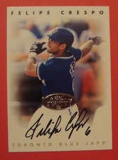 1996 Leaf Signature Felipe Crespo Silver Autograph Toronto Blue Jays
