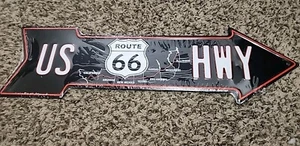 HangTime Route 66 US Highway Pfeil Metall Straßenschild Made in USA - US HWY 66 - Bild 1 von 4