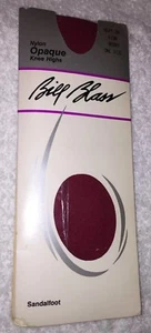 Vintage 1980’s Bill Blass Fashion Knee Hi Opaque Berry Sandalfoot NEW - Picture 1 of 3
