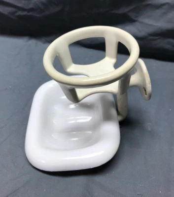 Antiguo portavasos de porcelana de hierro fundido de colección jabonera vaso de leche antiguo 200-23B Foto 1 de 4