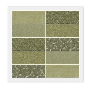 Lot of 10 Fat Quarters, SAGE OLIVE GREEN, 5 Prints 2 Ea, Cotton Fabric FQ Bundle - Picture 1 of 6