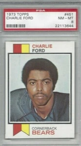 1973 Topps football card #451 Charlie Ford, Chicago Bears graded PSA 8 tuff! - Picture 1 of 1