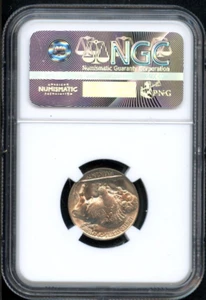 NGC - Buffalo Nickel - 5c - 1938 D - MS-66 - Picture 1 of 2