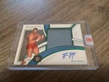 Rick Boogs /5 Autograph Used Material Green SP Card 2022 WWE Immaculate