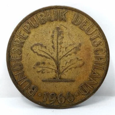 Moneda vintage circulada Alemania 1966 10 peniques Foto 1 de 3