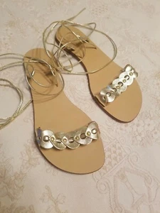 Juicy Couture Leather Gladiator Sandals gold 7B - Picture 1 of 5