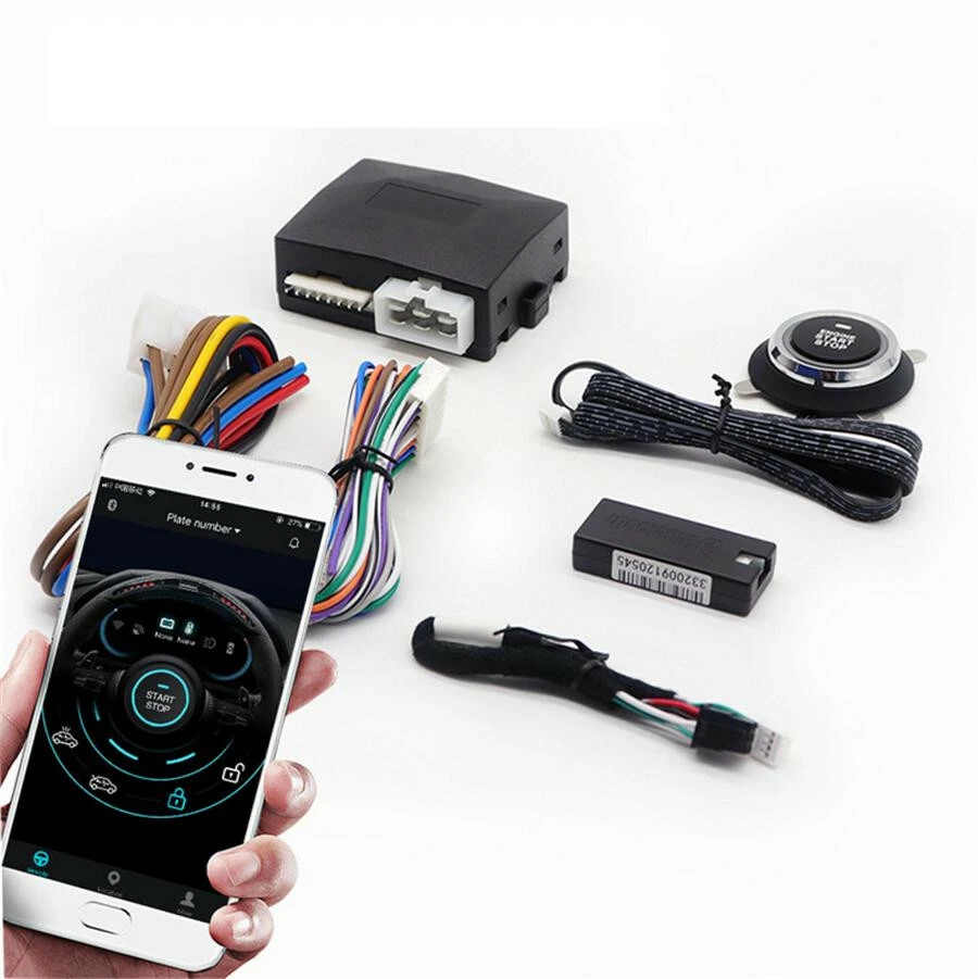 Car One-Key Stop Button Kit Bluetooth Smart Start System Phone Remote Control - Image 1 of 4