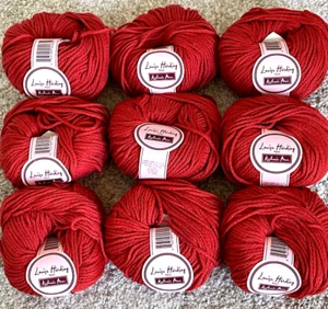 Lot 9 skeins Louisa Harding Kashmir Aran Cashmere Merino Wool Orangey Red Yarn - Picture 1 of 7
