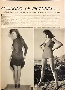 1942 Jane Russell Shapeliest Gambe in calze stampa rivista d'epoca - Foto 1 di 6
