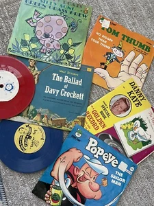 Vintage Records Lot Story Book Vinyl Records Golden Disney & More Davy Crockett - Picture 1 of 15