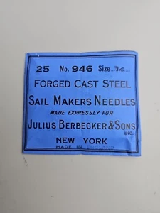 No. 946 Forged Cast Steel Sail Makers Needles JULIUS BERBECKER & SONS England 25 - Picture 1 of 2