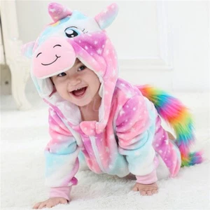 Kids Toddler Baby Animal Kigurumi Onesie Jumpsuit Infant Hooded Cartoon Pyjamas - Picture 1 of 94