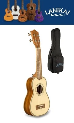 Lanikai Spruce Solid Top Ukulele Morado Back/Sides +Free Bag | Authorized Dealer - Image 1 of 4