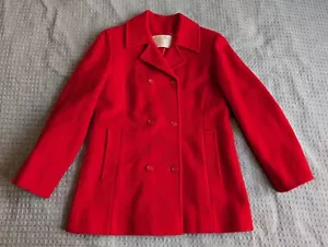 Vintage Pendleton Mantel Damen 12 rot Wolle zweireihig Erbsenmantel hergestellt in den USA - Bild 1 von 20