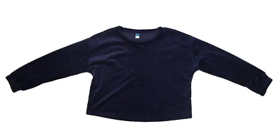 Pijama corto elástico manga larga terciopelo azul marino antiguo perdido en el mar azul marino para mujer M Foto 1 de 4