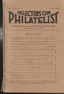 PHILATELIST MAGAZINE , USA COLLECTORS CLUB , JANUARY , 1938 - Picture 1 of 1